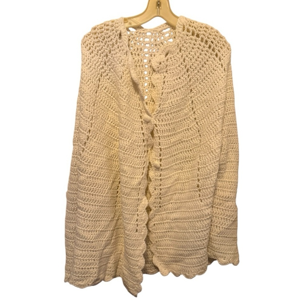 Vintage Hand Crocheted Sweater Shawl